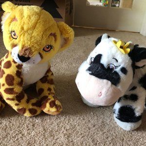 GIRL SCOUT LITTLE BROWNIE ~ Lot of 2 Stuffed Animals ~ Cheetah Cow